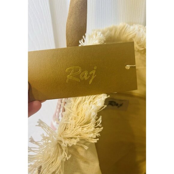 Anthropologie RAJ Mauve Tote Bag Boho Hippie Leather Fringe - Picture 6 of 7